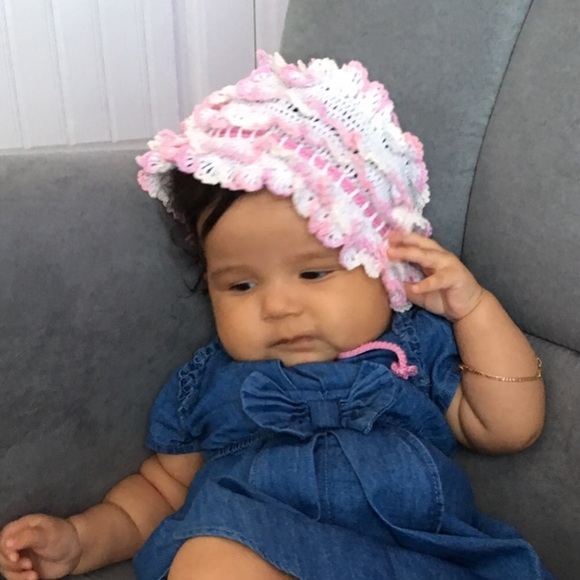 Crochet Hat for baby girl 3-6 months - Picture 3 of 7
